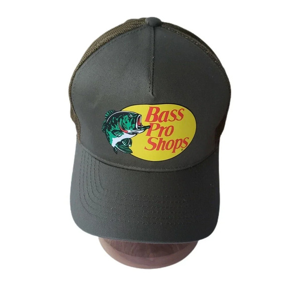 Bass Pro Shops Hat Solid Light Olive Mesh Snapback NEW OSFM - Picture 1 of 5